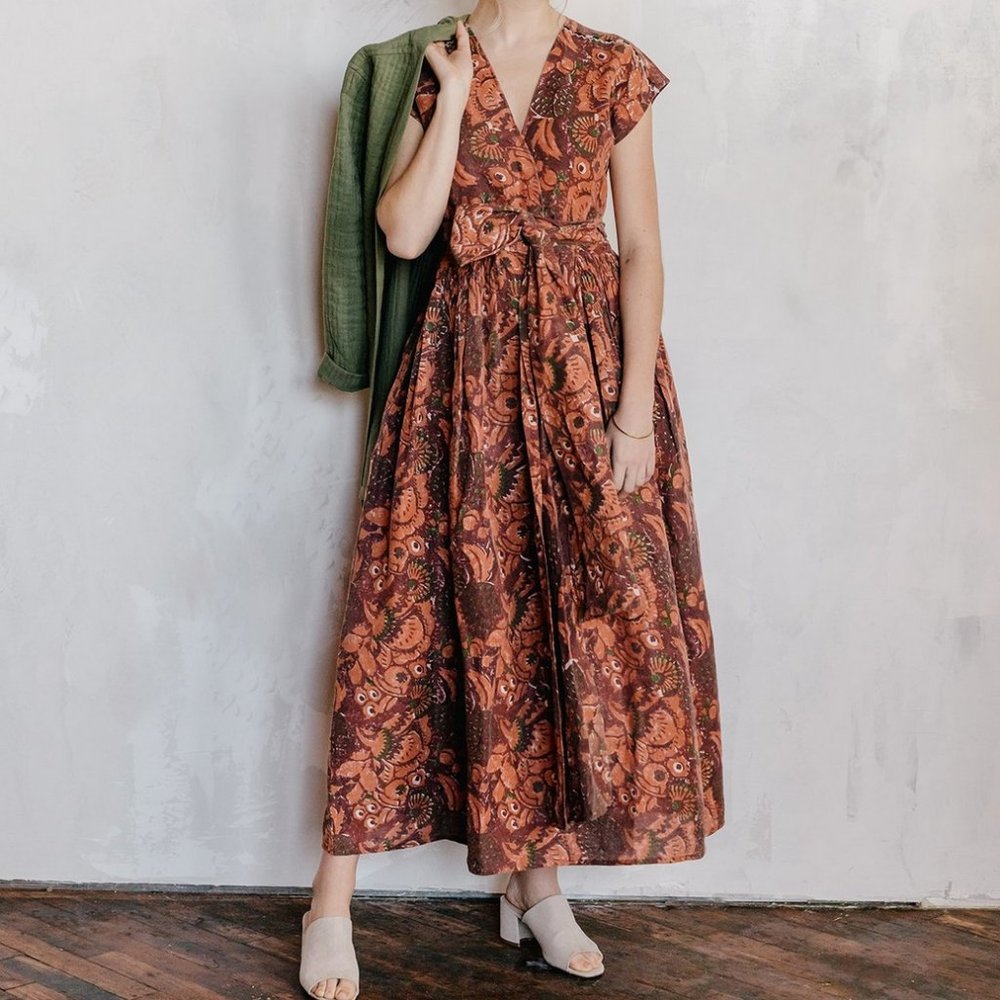 ISO Voloshin Kazuko Linen Wrap Dress
